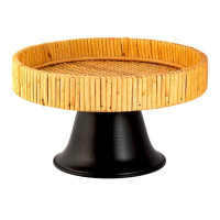 Suporte Rattan e Ferro Preto G Suporte Rattan e Ferro Preto G